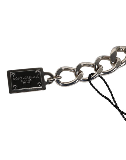 Dolce & Gabbana Silver Tone Brass Bead Dice Logo Embellish Charm Bracelet - Sandy Store ByNet