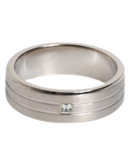 Dolce & Gabbana Silver Tone Brass Clear Crystal DG Logo Ring – EU56 | US8 par Dolce & Gabbana | Disponible sur Sandy Store ByNet