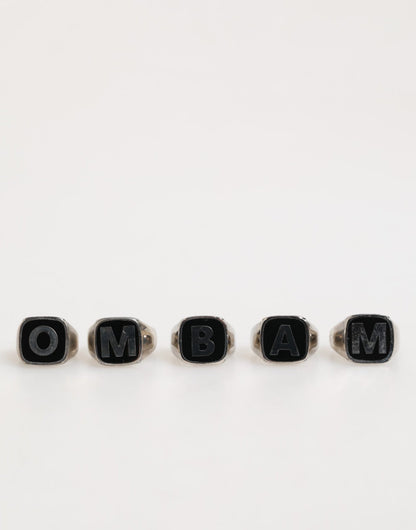 Dolce & Gabbana Silver Tone Brass Lettering Set 5 Pieces Adjustable Ring – par Dolce & Gabbana | Disponible sur Sandy Store ByNet