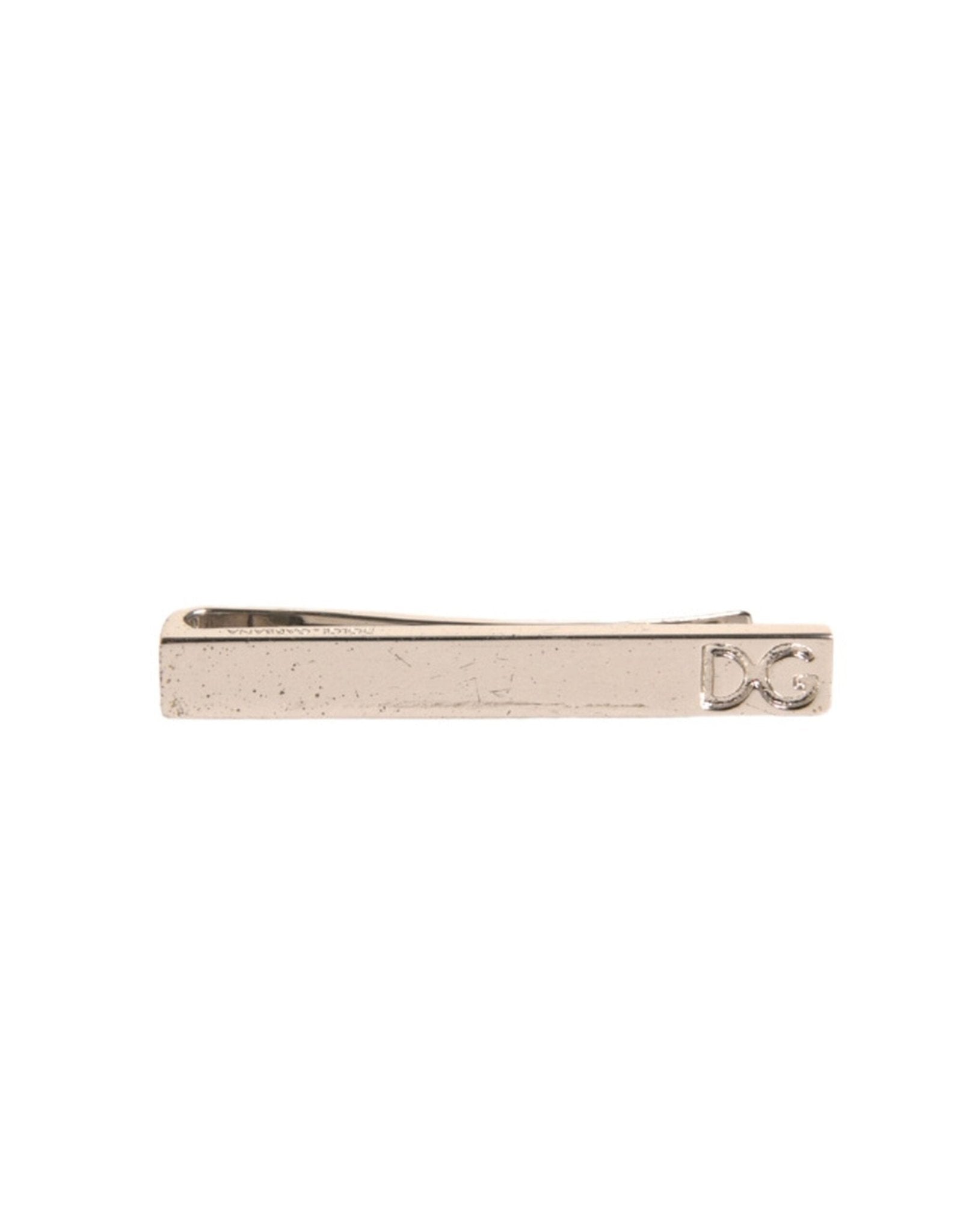 Dolce & Gabbana Silver Tone Brass Logo Branded Tie Clip Bar – par Dolce & Gabbana | Disponible sur Sandy Store ByNet