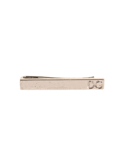 Dolce & Gabbana Silver Tone Brass Logo Branded Tie Clip Bar – par Dolce & Gabbana | Disponible sur Sandy Store ByNet