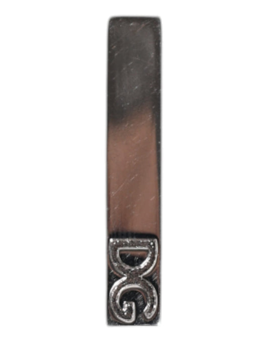 Dolce & Gabbana Silver Tone Brass Logo Branded Tie Clip Bar – par Dolce & Gabbana | Disponible sur Sandy Store ByNet
