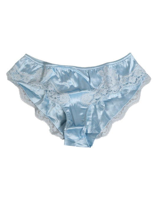 Dolce & Gabbana Sky Blue Silk Satin Lace Panty Brief Underwear – IT3 | M par Dolce & Gabbana | Disponible sur Sandy Store ByNet