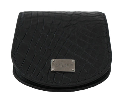 Dolce & Gabbana Sleek Black Leather Coin Case Wallet - Sandy Store ByNet