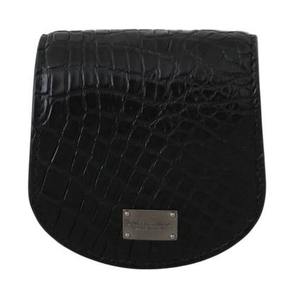 Dolce & Gabbana Sleek Black Leather Coin Case Wallet - Sandy Store ByNet