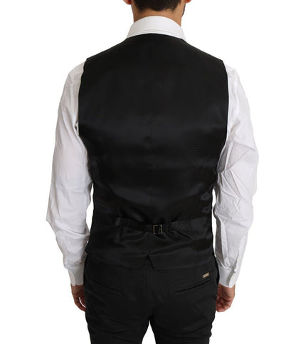 Dolce & Gabbana Sleek Black Wool - Silk Formal Vest - Sandy Store ByNet