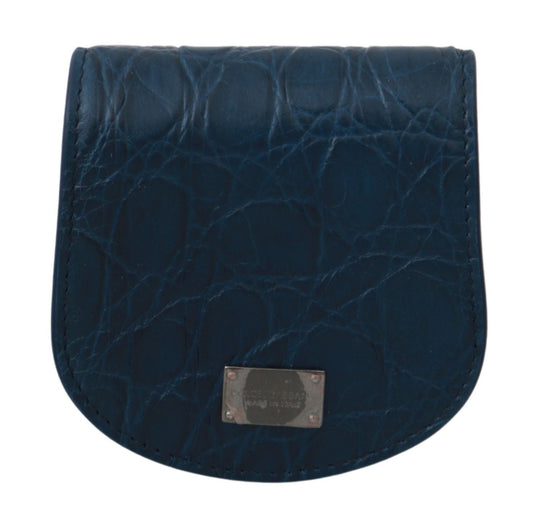 Dolce & Gabbana Sleek Blue Caimano Condom Case Wallet - Sandy Store ByNet