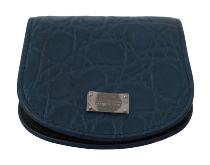 Dolce & Gabbana Sleek Blue Caimano Condom Case Wallet - Sandy Store ByNet