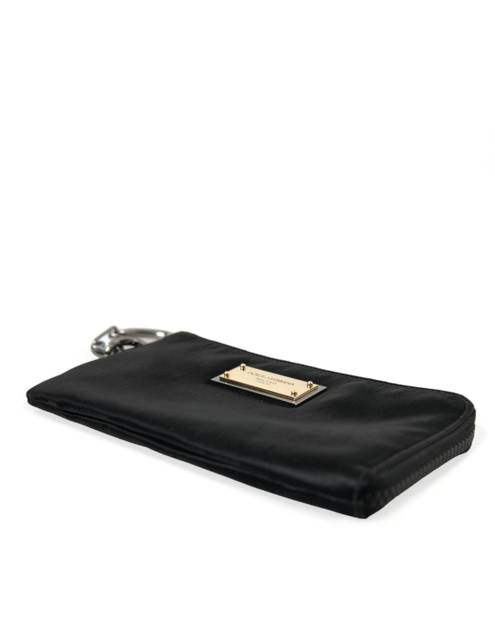 Dolce & Gabbana Sleek Designer Nylon - Leather Pouch in Black - Sandy Store ByNet
