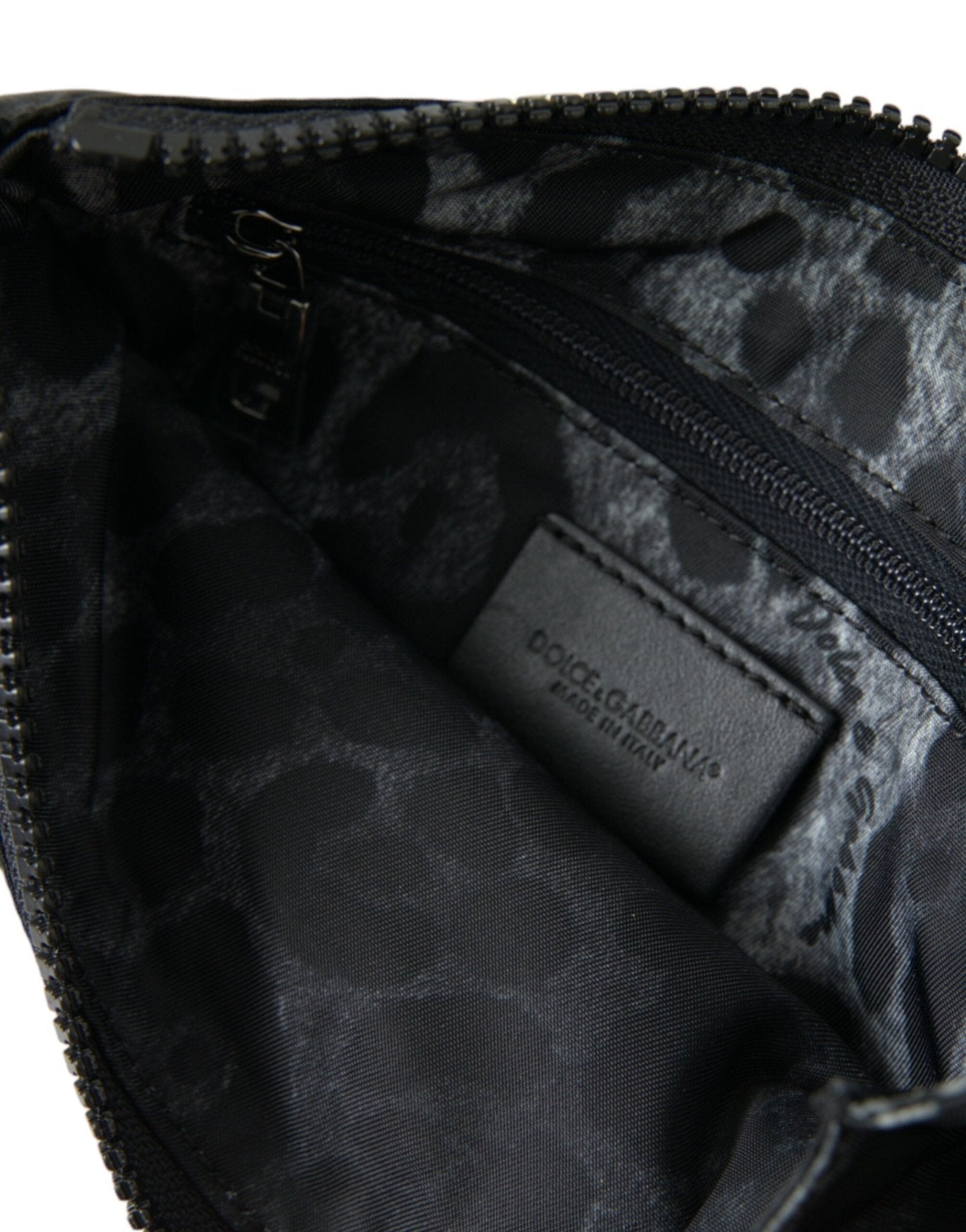Dolce & Gabbana Sleek Designer Nylon - Leather Pouch in Black - Sandy Store ByNet
