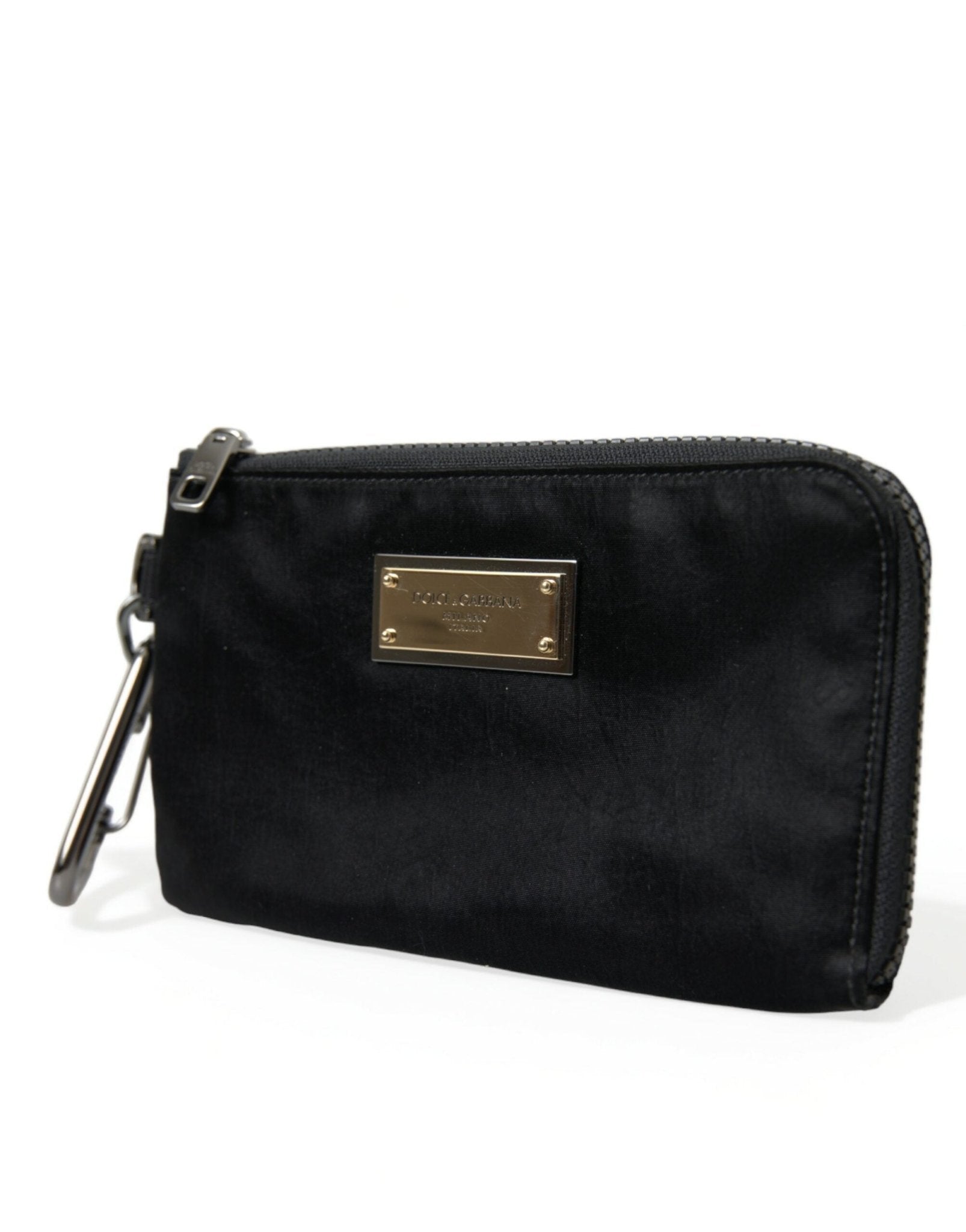Dolce & Gabbana Sleek Designer Nylon - Leather Pouch in Black - Sandy Store ByNet