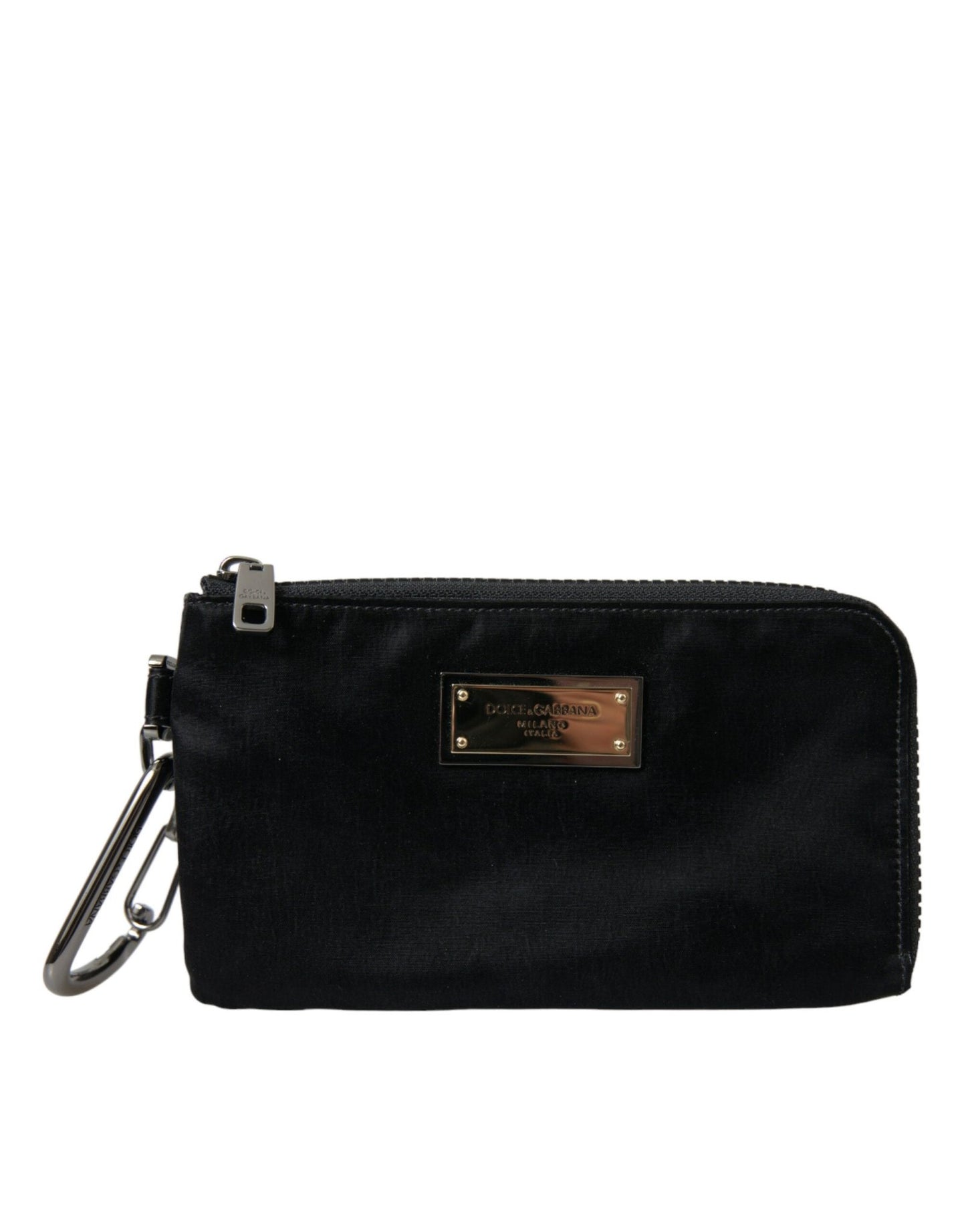 Dolce & Gabbana Sleek Designer Nylon - Leather Pouch in Black - Sandy Store ByNet