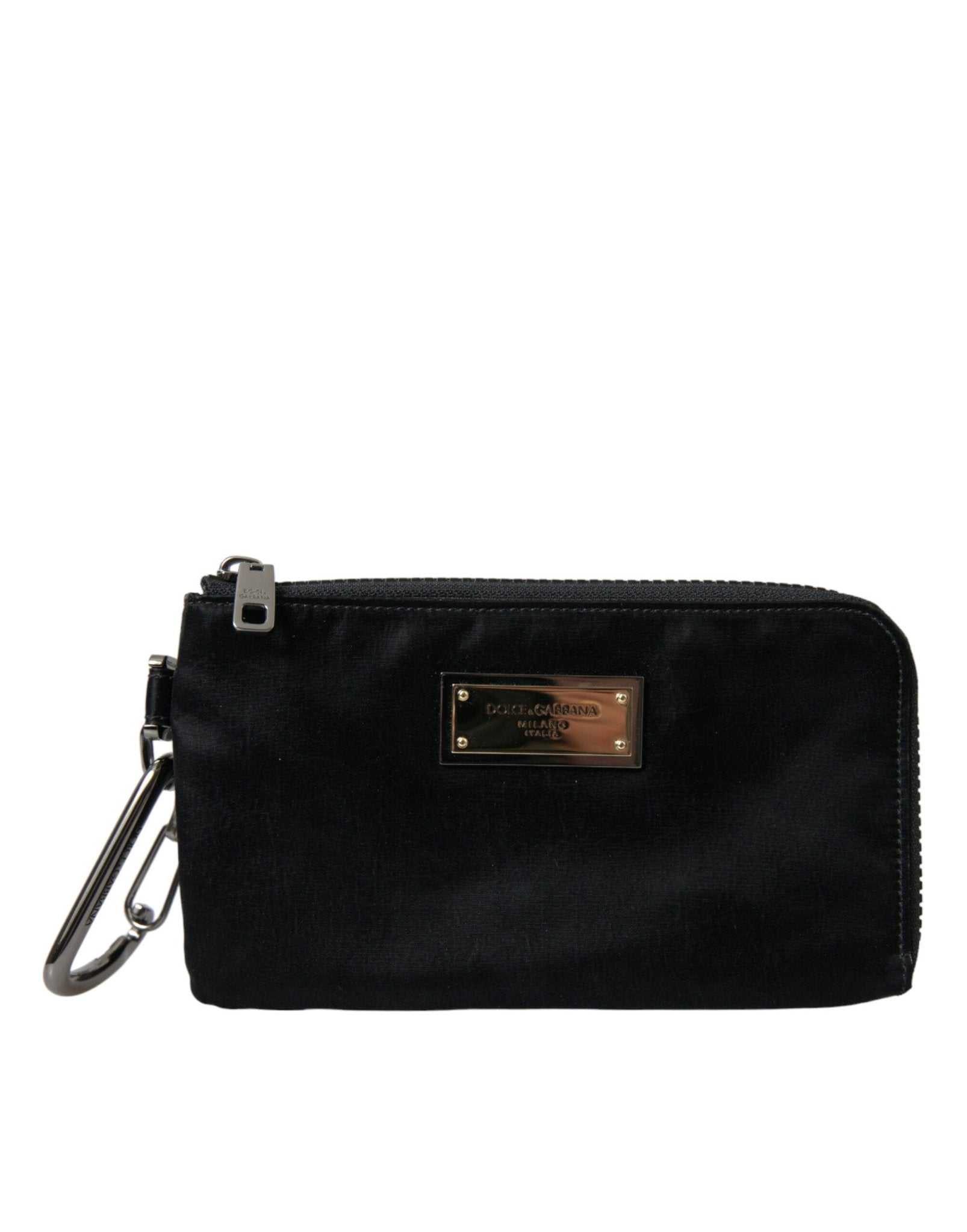 Dolce & Gabbana Sleek Designer Nylon - Leather Pouch in Black - Sandy Store ByNet