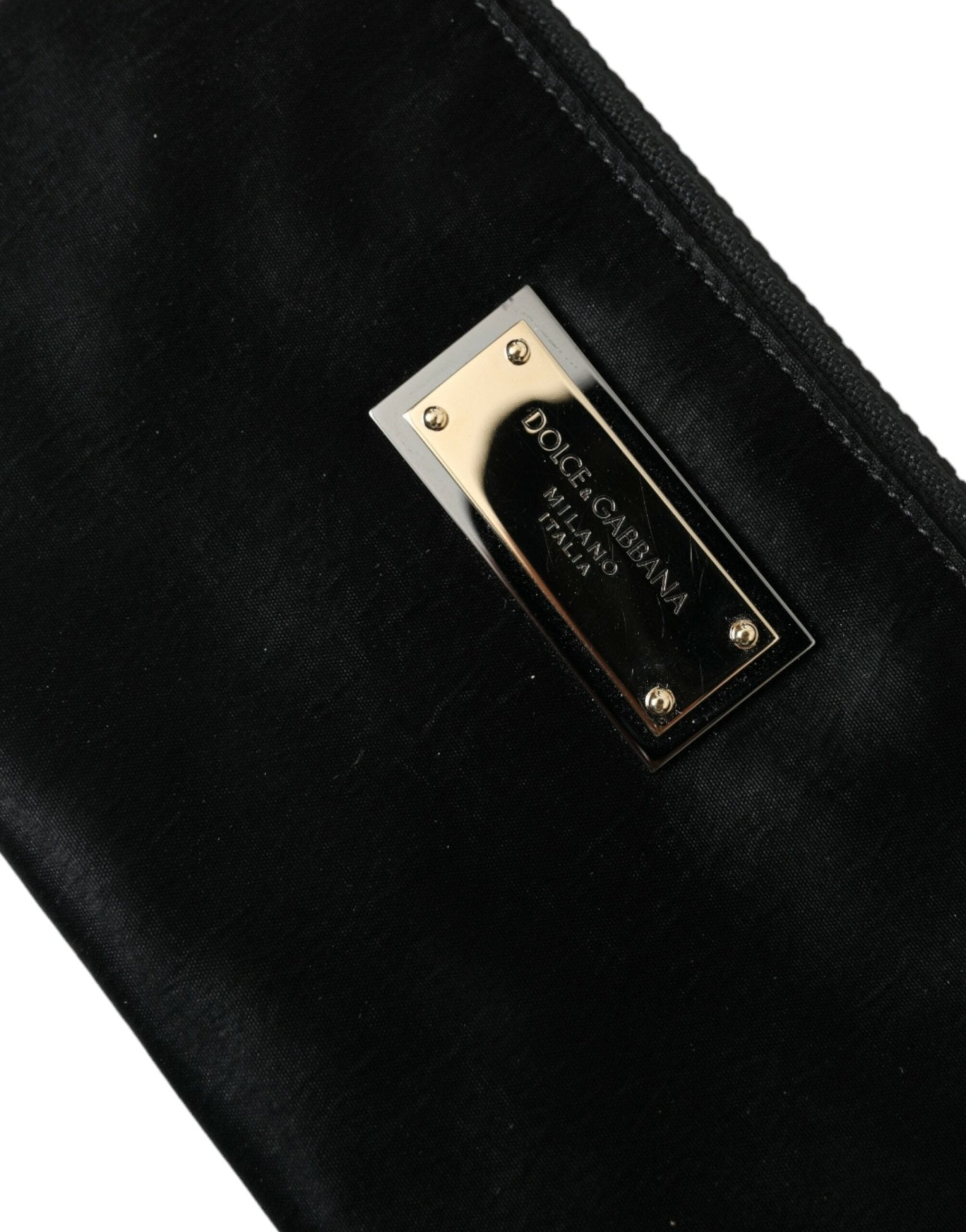 Dolce & Gabbana Sleek Designer Nylon - Leather Pouch in Black - Sandy Store ByNet