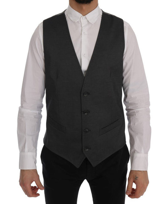Dolce & Gabbana Sleek Gray Single - Breasted Waistcoat Vest - Sandy Store ByNet