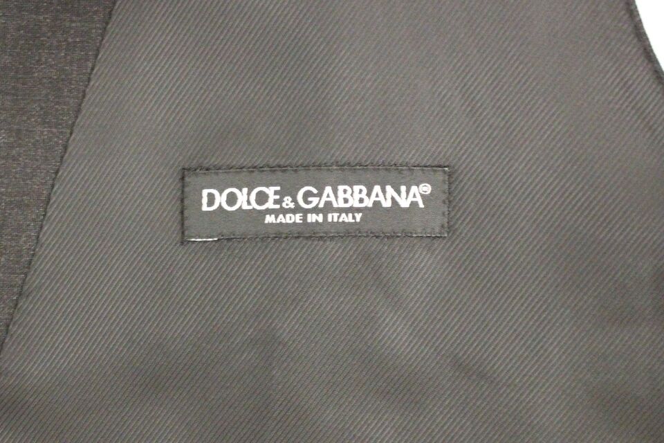 Dolce & Gabbana Sleek Gray Wool Dress Vest - Sandy Store ByNet