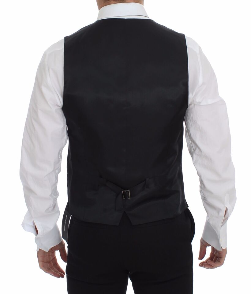 Dolce & Gabbana Sleek Gray Wool Dress Vest - Sandy Store ByNet