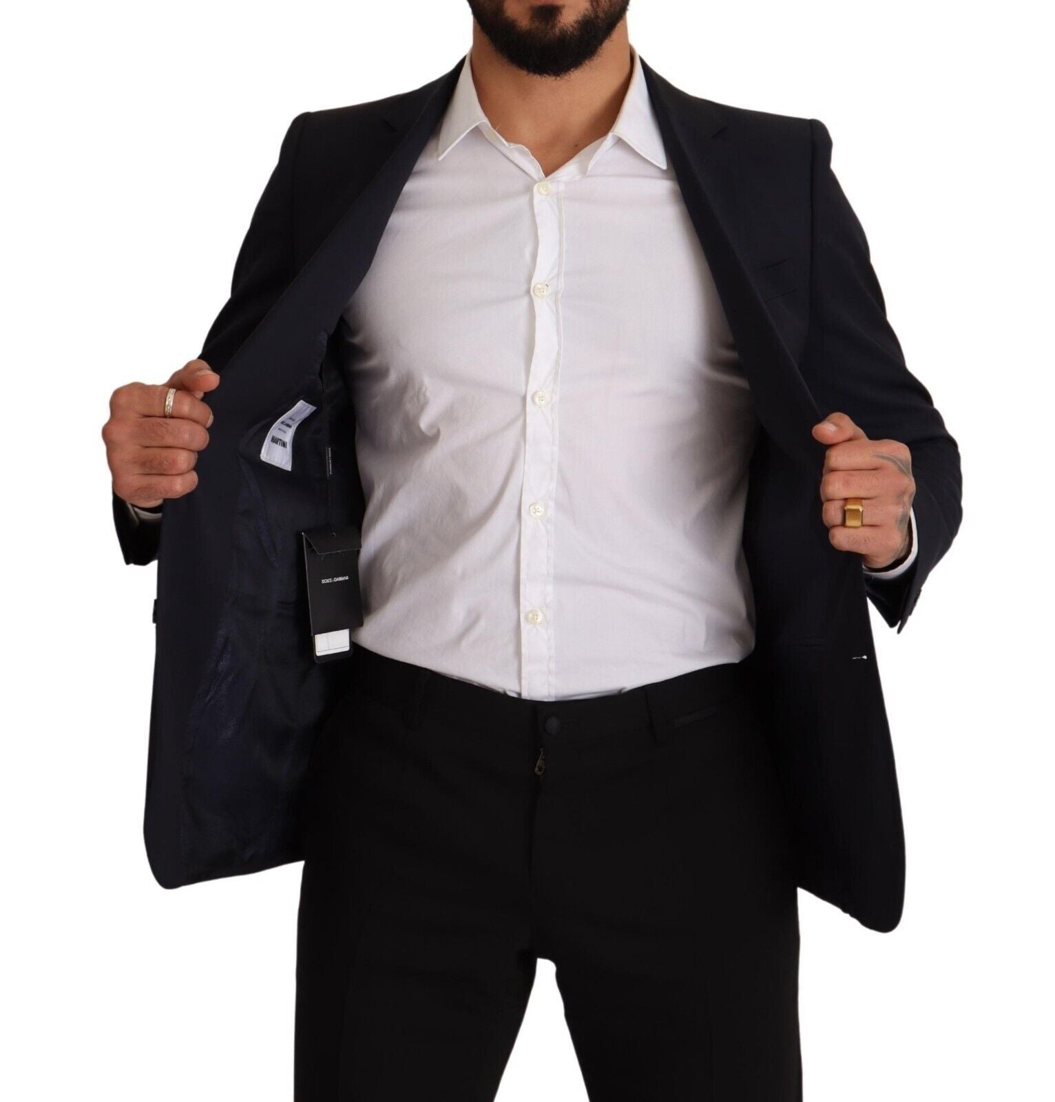 Dolce & Gabbana Sleek Navy Martini Slim Fit Wool Blazer - Sandy Store ByNet