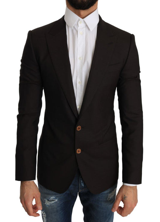 Dolce & Gabbana Sleek Slim Brown Virgin Wool Blazer Jacket - Sandy Store ByNet