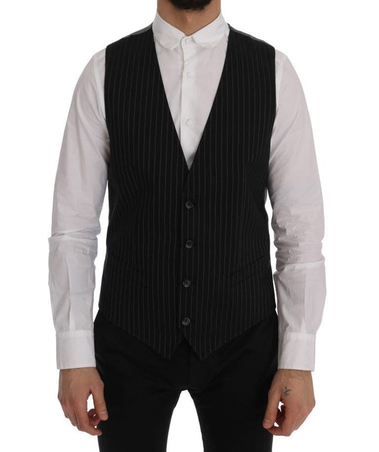 Dolce & Gabbana Sleek Striped Waistcoat Vest - Sandy Store ByNet