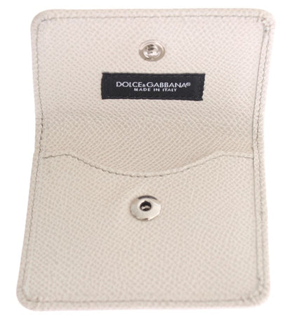 Dolce & Gabbana Sleek White Leather Condom Case Wallet - Sandy Store ByNet