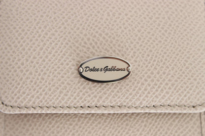 Dolce & Gabbana Sleek White Leather Condom Case Wallet - Sandy Store ByNet