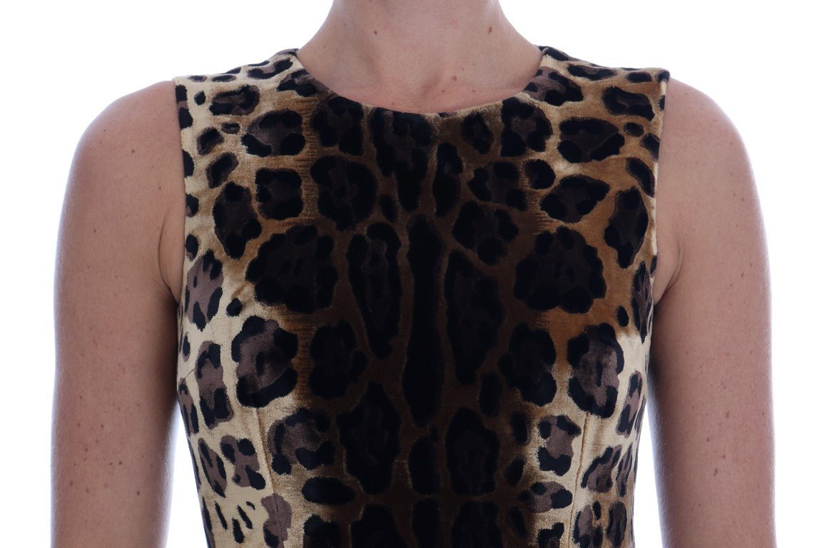 Dolce & Gabbana Sleeveless Leopard Mini Sheath Dress - Sandy Store ByNet