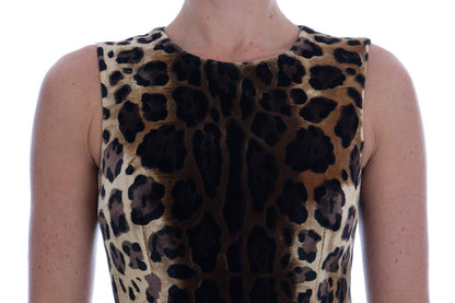 Dolce & Gabbana Sleeveless Leopard Mini Sheath Dress - Sandy Store ByNet