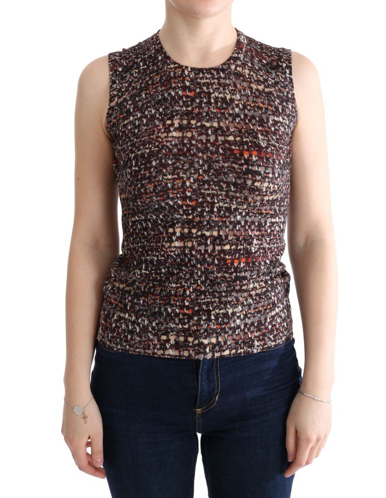 Dolce & Gabbana Sleeveless Multicolor Knit Wool Top - Sandy Store ByNet