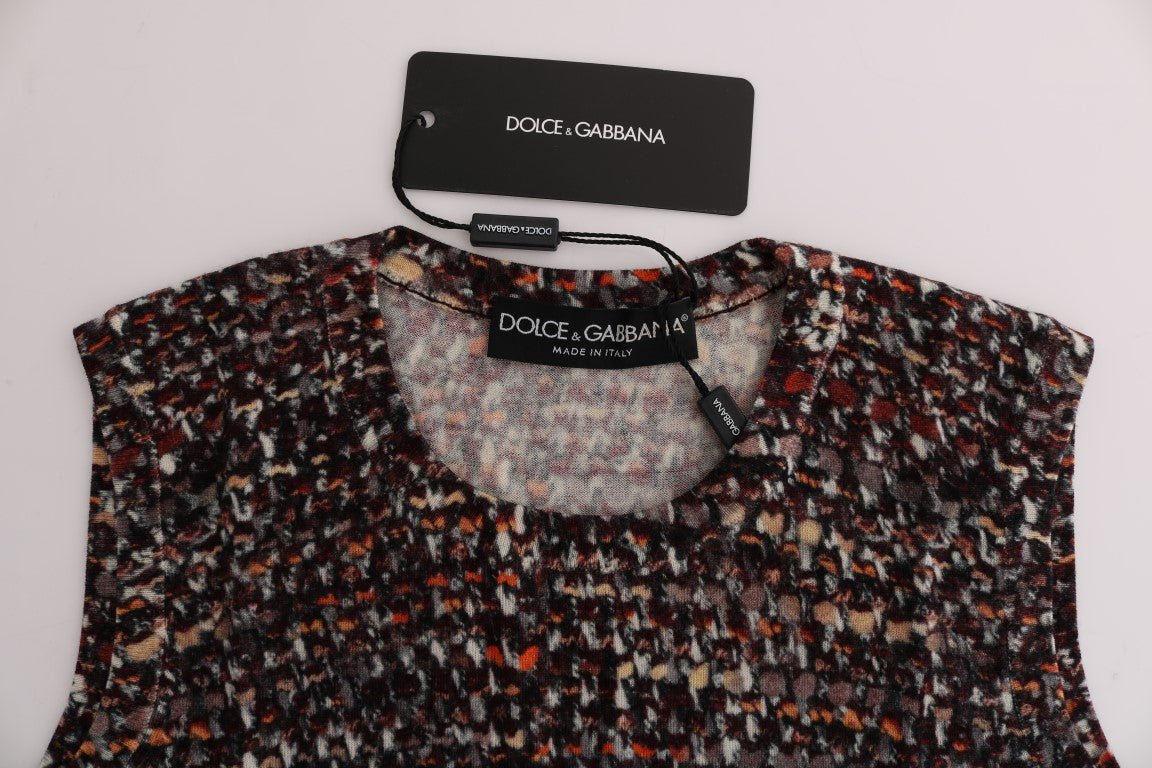 Dolce & Gabbana Sleeveless Multicolor Knit Wool Top - Sandy Store ByNet