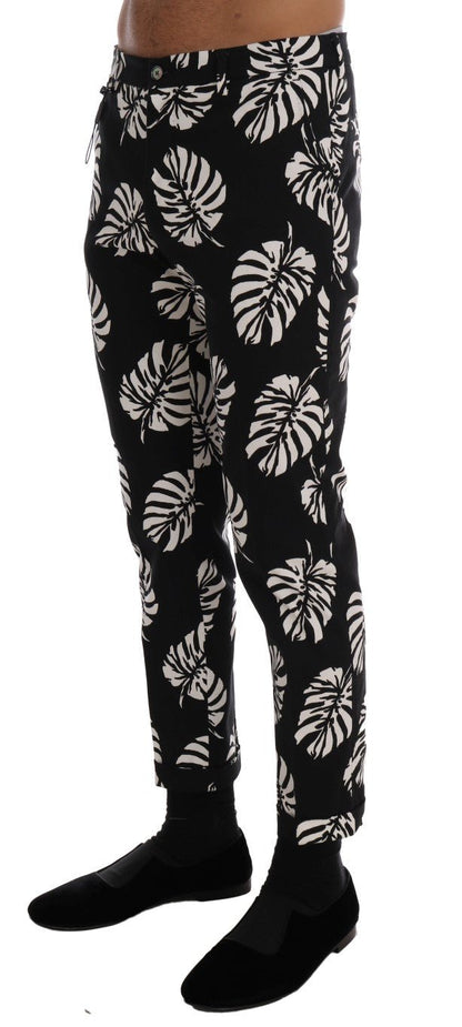 Dolce & Gabbana Slim Fit Leaf Print Ankle Pants - Sandy Store ByNet