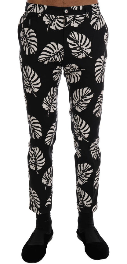 Dolce & Gabbana Slim Fit Leaf Print Ankle Pants - Sandy Store ByNet