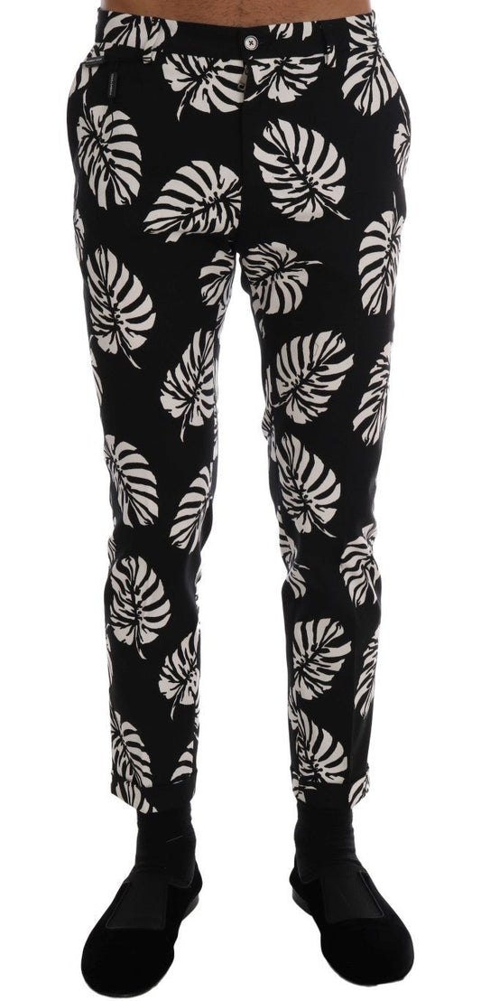 Dolce & Gabbana Slim Fit Leaf Print Ankle Pants - Sandy Store ByNet