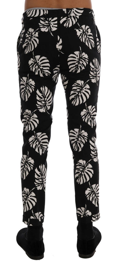 Dolce & Gabbana Slim Fit Leaf Print Ankle Pants - Sandy Store ByNet