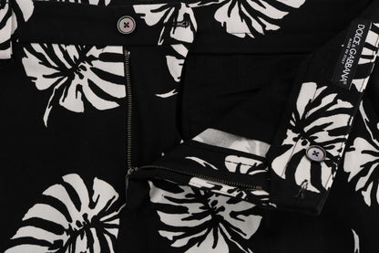 Dolce & Gabbana Slim Fit Leaf Print Ankle Pants - Sandy Store ByNet