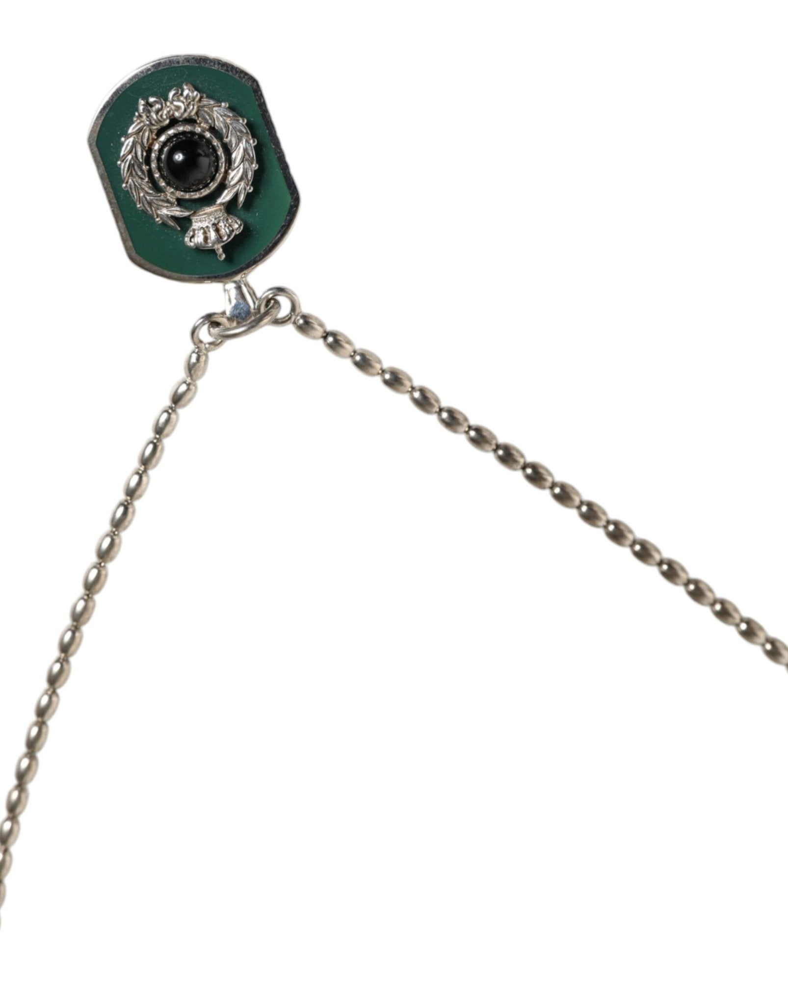 Dolce & Gabbana Sterling Silver 925 Chain Bar Gem Pendant Logo Necklace - Sandy Store ByNet