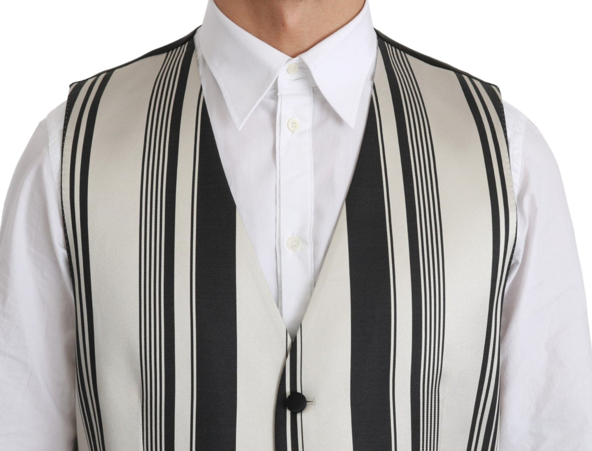 Dolce & Gabbana Stripe Cotton Silk Dress Vest - Sandy Store ByNet