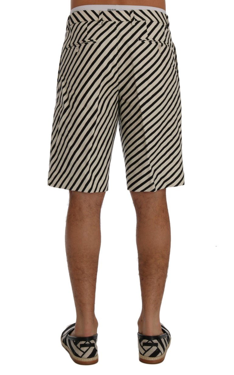 Dolce & Gabbana Striped Hemp Casual Shorts - Sandy Store ByNet