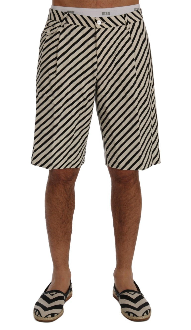 Dolce & Gabbana Striped Hemp Casual Shorts - Sandy Store ByNet