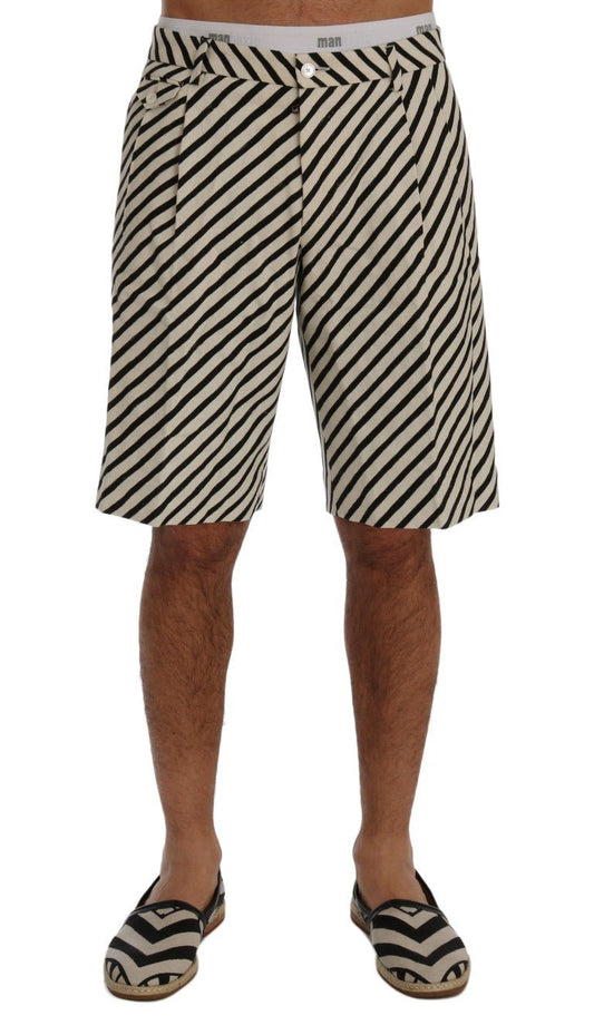 Dolce & Gabbana Striped Hemp Casual Shorts - Sandy Store ByNet