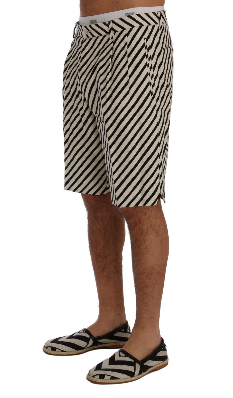Dolce & Gabbana Striped Hemp Casual Shorts - Sandy Store ByNet