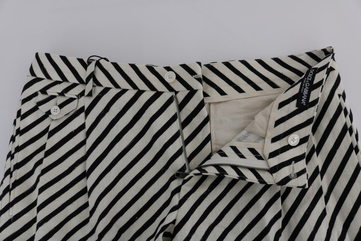 Dolce & Gabbana Striped Hemp Casual Shorts - Sandy Store ByNet