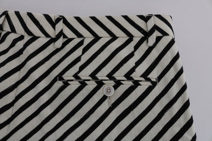 Dolce & Gabbana Striped Hemp Casual Shorts - Sandy Store ByNet