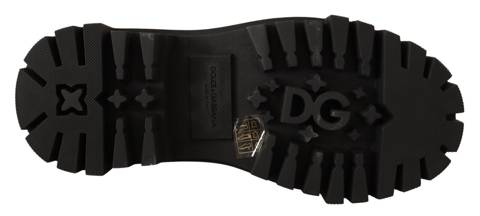 Dolce & Gabbana Studded Leather Combat Boots with Embroidery - Sandy Store ByNet