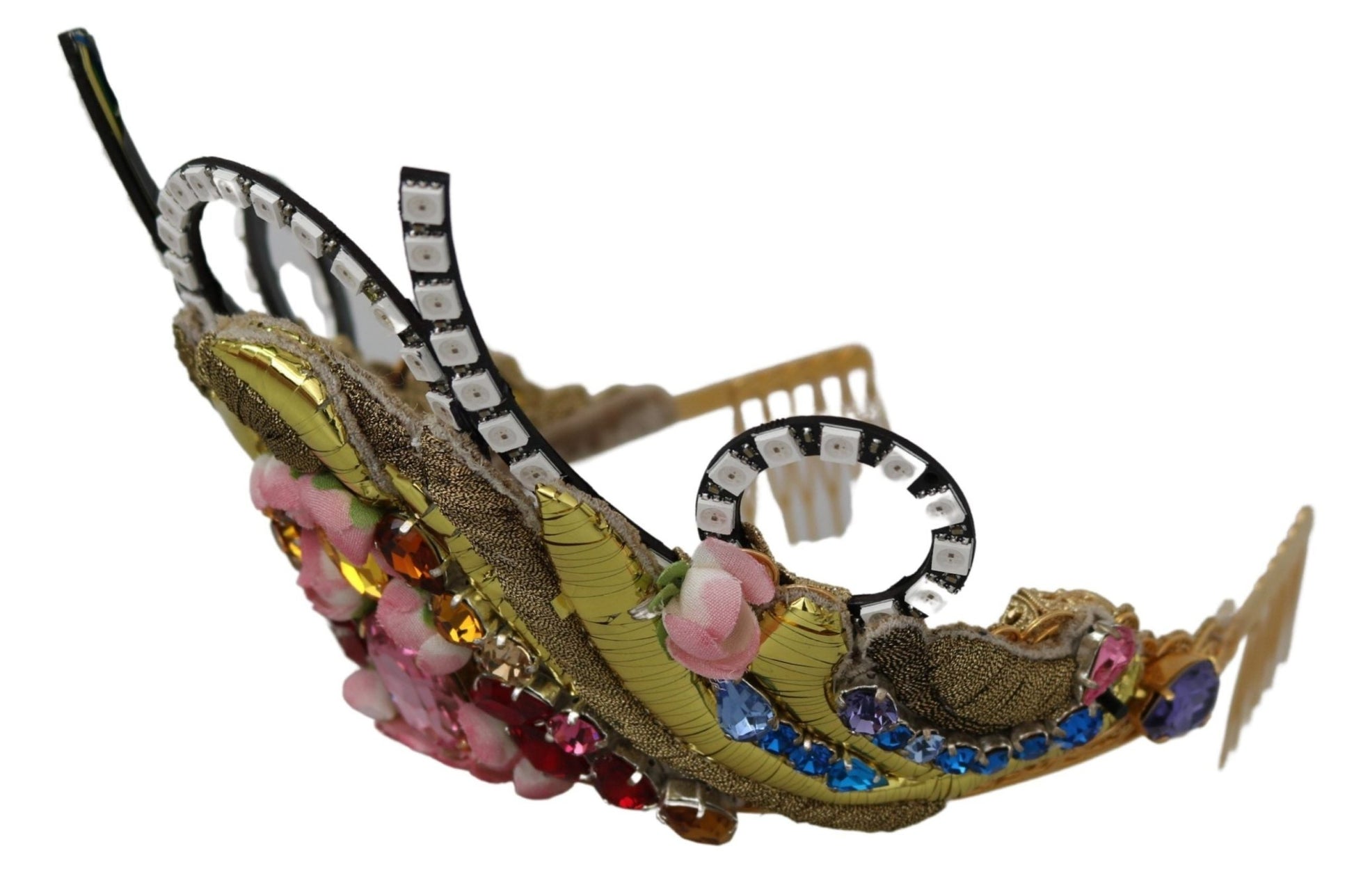 Dolce & Gabbana Stunning Crystal Diadem Tiara - Gold Multicolor - Sandy Store ByNet
