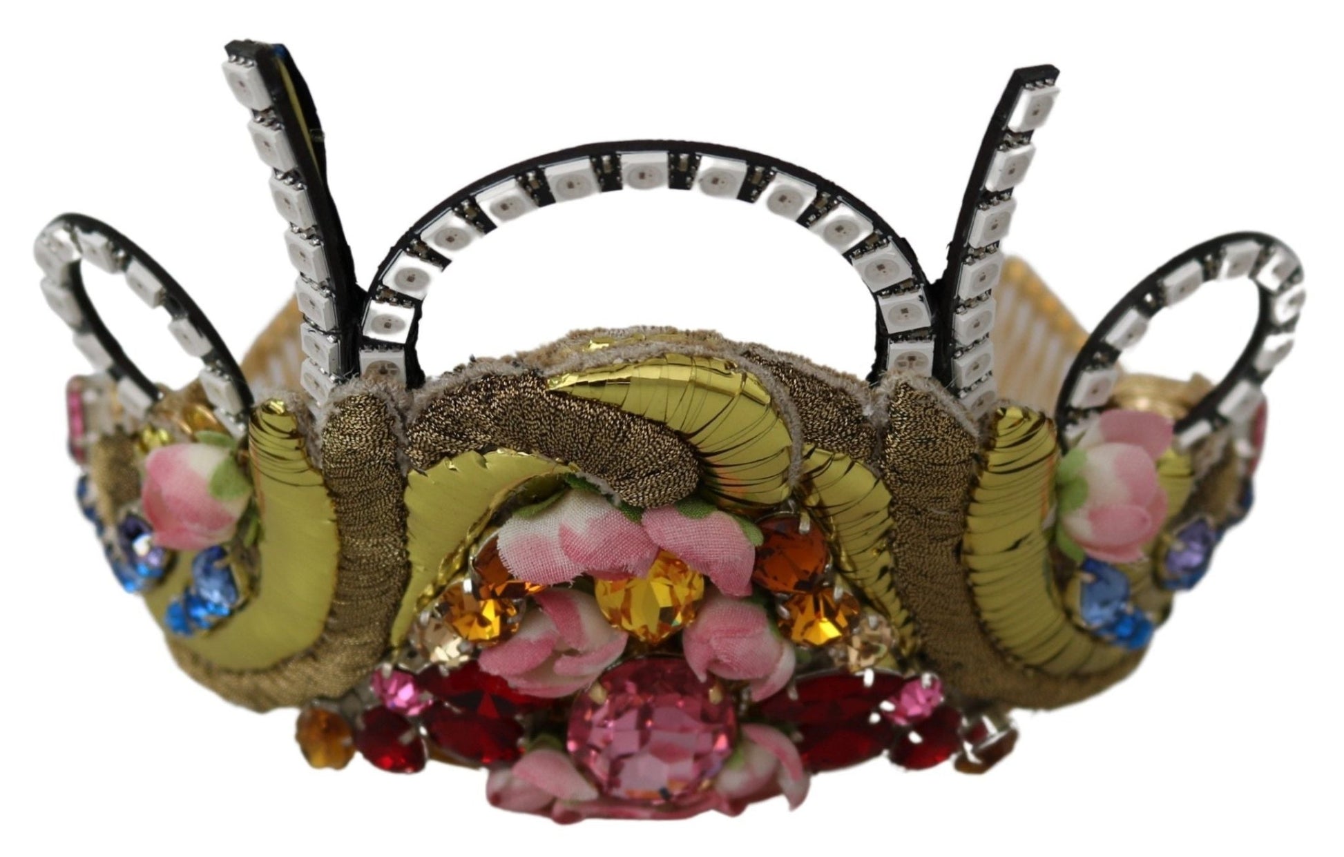 Dolce & Gabbana Stunning Crystal Diadem Tiara - Gold Multicolor - Sandy Store ByNet