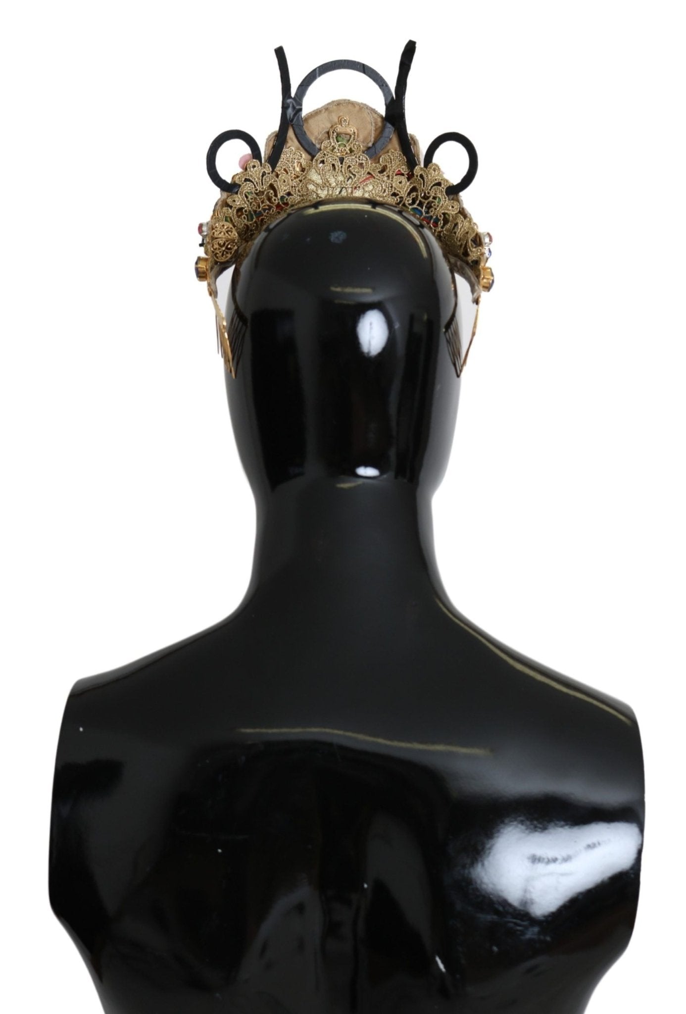 Dolce & Gabbana Stunning Crystal Diadem Tiara - Gold Multicolor - Sandy Store ByNet