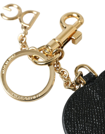 Dolce & Gabbana Stunning Gold and Pink Leather Keychain - Sandy Store ByNet