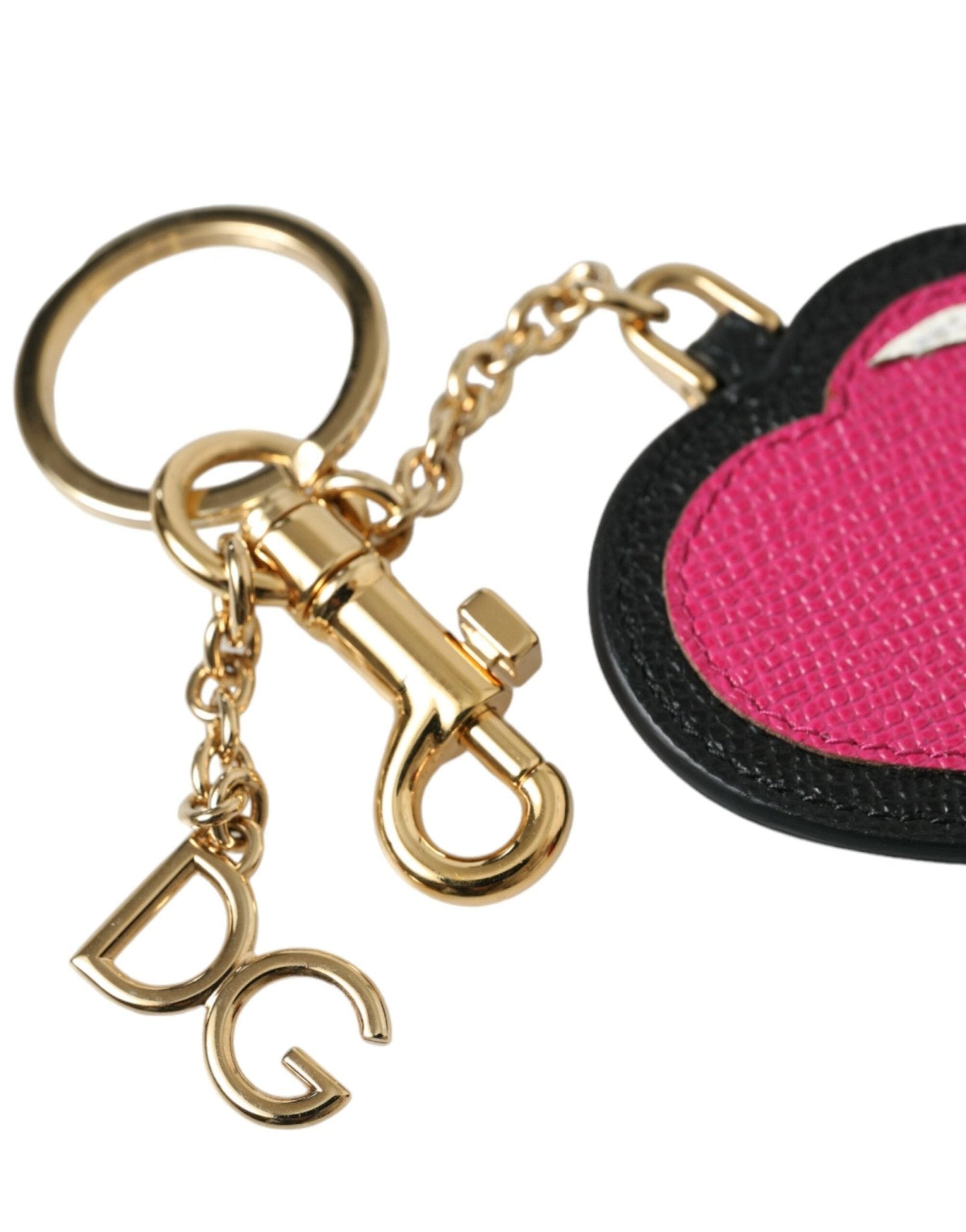 Dolce & Gabbana Stunning Gold and Pink Leather Keychain - Sandy Store ByNet