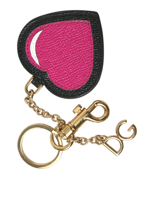 Dolce & Gabbana Stunning Gold and Pink Leather Keychain - Sandy Store ByNet